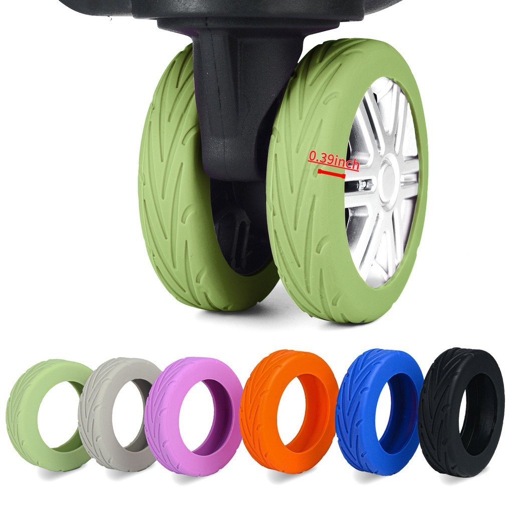 ฝาครอบล้อกระเป๋าเดินทางซิลิโคนสากล-ลดเสียงรบกวนและตัวป้องกันดูดซับแรงกระแทกสําหรับยางกระเป๋าเดินทาง (2/4/8-หีบห่อ)