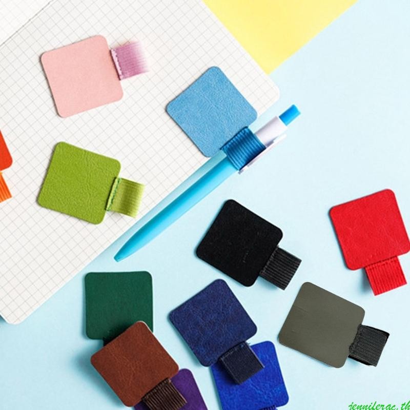 Jenniferac 5 ชิ้นชุด Self-Adhesive หนังปากกา Loop สําหรับ Creative โน้ตบุ๊คปากกา Loop ผู้ถือโน้ตบุ๊ค