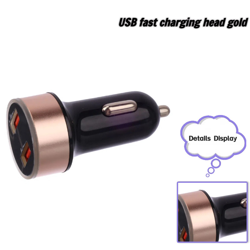 3.1A dual USB car charger 2-port LCD display voltmeter 12-24V car charger adapter