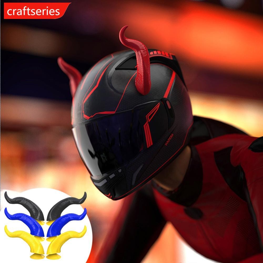 CSE 2 ชิ้นหมวกกันน็อครถจักรยานยนต์ตกแต่ง Devils Horns สไตล์หมวกกันน็อครถมอเตอร์ไซด์อุปกรณ์เสริมสติกเ