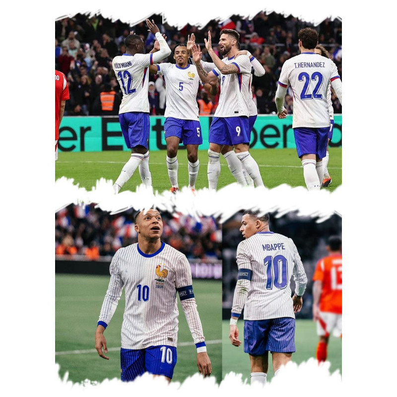 ชุดเสื้อฟุตบอล Mbappe เบอร์ 10 สำหรับทีมชาติฝรั่งเศส รูปที่ 3
