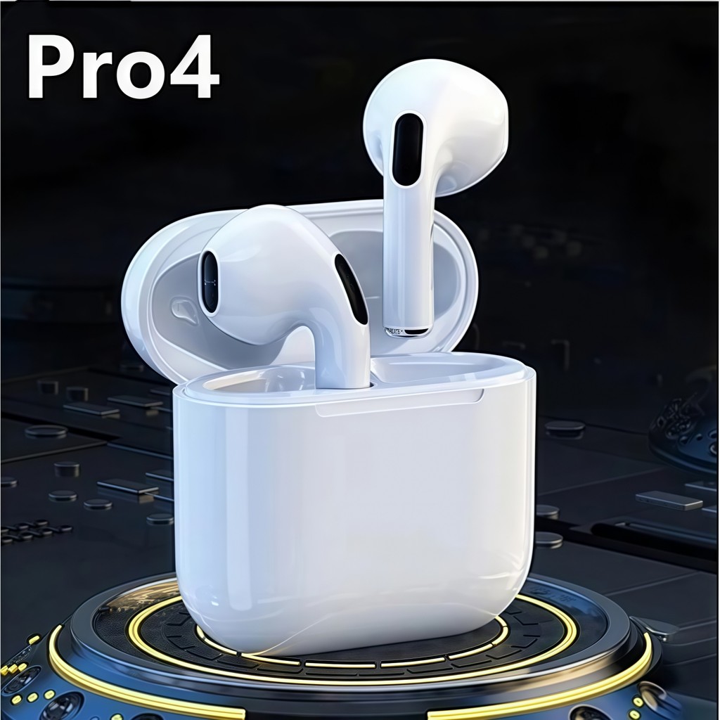 หูฟังบลูทูธอินเอียร์ไร้สายที่แท้จริง Mini Pro4 พร้อมเอฟเฟกต์เสียงเซอร์ราวด์ รองรับการโทรและสัมผัส
