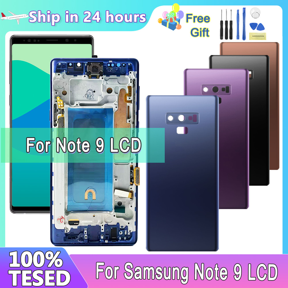 TFT สําหรับ Samsung Galaxy Note9 N960F N960F/DS N960U จอแสดงผล LCD หน้าจอสัมผัสดิจิตอลพร้อมกรอบสําหร