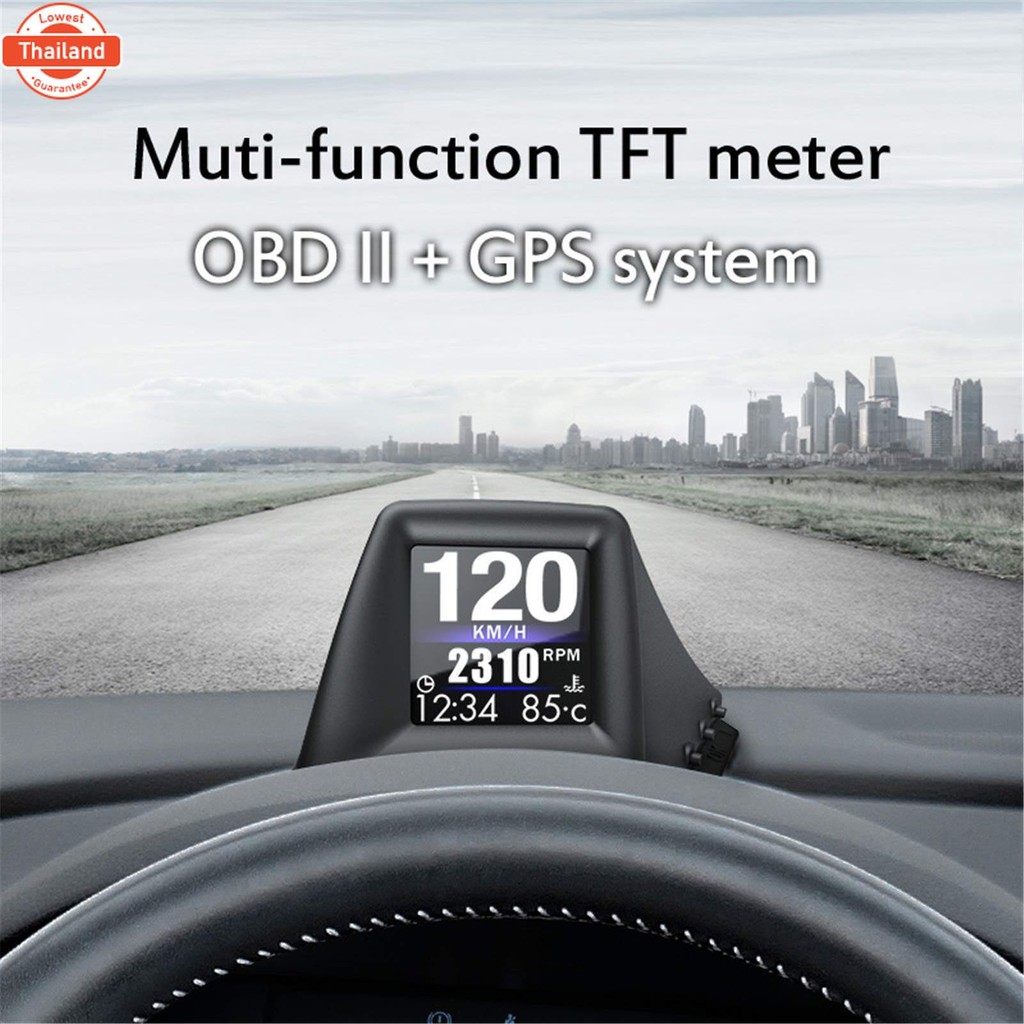 หน้าจอ HUD สำหรัรถยนต์ A401จอแสดงผล HUD แ OBD2พร้อมระคู่ OBD2+GPS มาตรวัดความเร็ว OBD2 8โหมดมัลติฟัง
