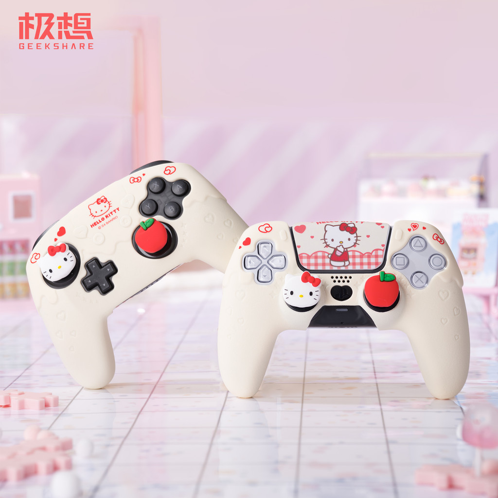 I Want PS5 Handle Protective Case Hello Kitty Silicone Anti-slip Sticker Protective Case xbox Gamepa