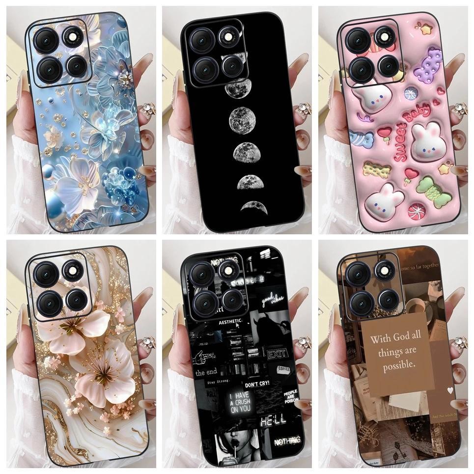 Girly ดอกไม้รูปแบบผีเสื้อสําหรับ Motorola Moto G86 Power G06 Power Case Matter ฝาครอบซิลิโคนอ่อนนุ่ม