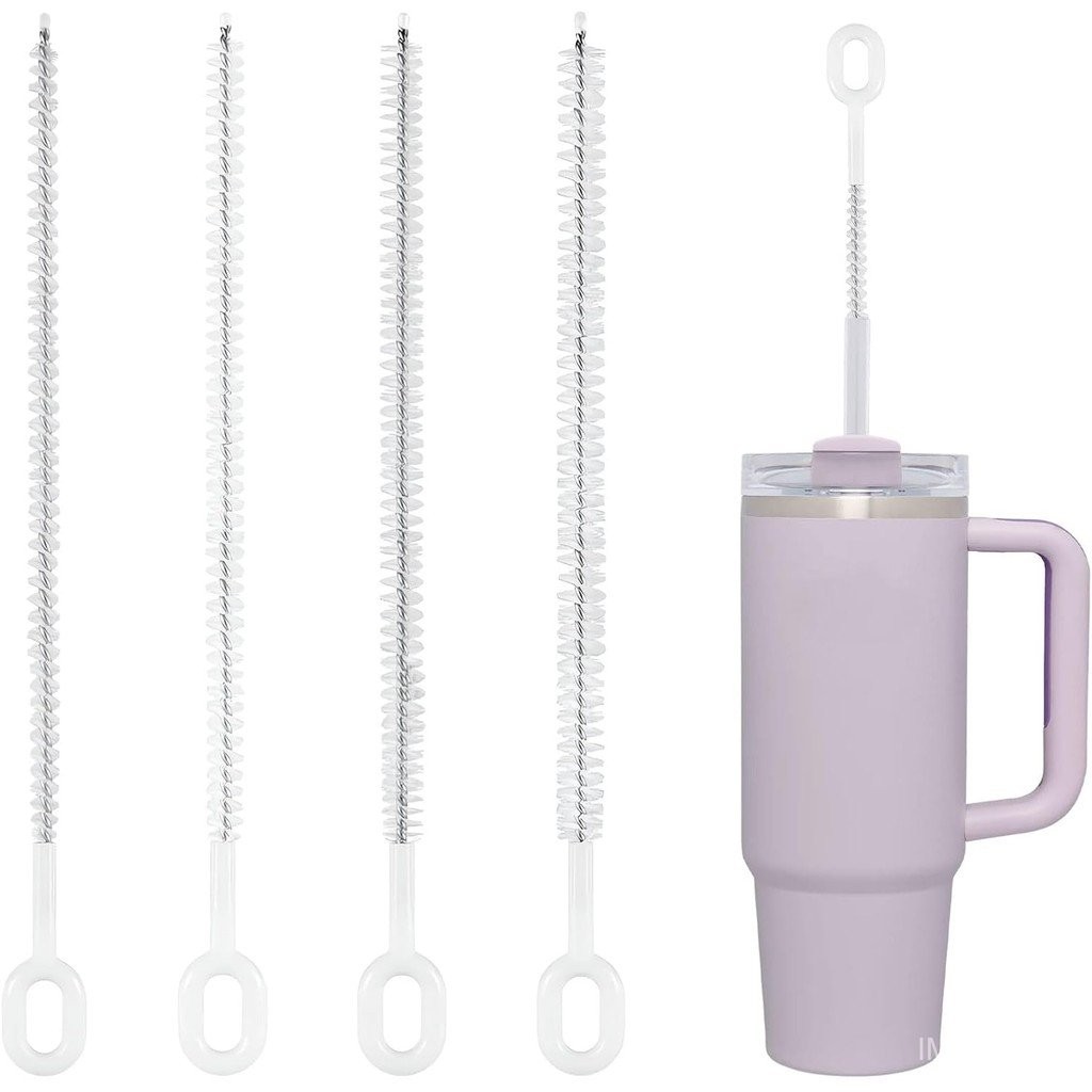 แปรงฟางทําความสะอาดสําหรับ Stanley,4PCS 10 นิ้วแปรงฟางสแตนเลส,แปรงไนลอน,ท่อทําความสะอาด Bendable เครื่องมือทําความสะอาดสําหรับ 40/30/20 ออนซ์ Stanley Owala Tumbler,ขวดเดินทาง