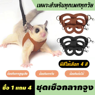 4 ชิ้นสัตว์เลี้ยงขนาดเล็กสายรัดหน้าอกหนูแฮมสเตอร์กระรอก Leash Anti Bite Traction เชือก Sugar Glider Windproof พิเศษ