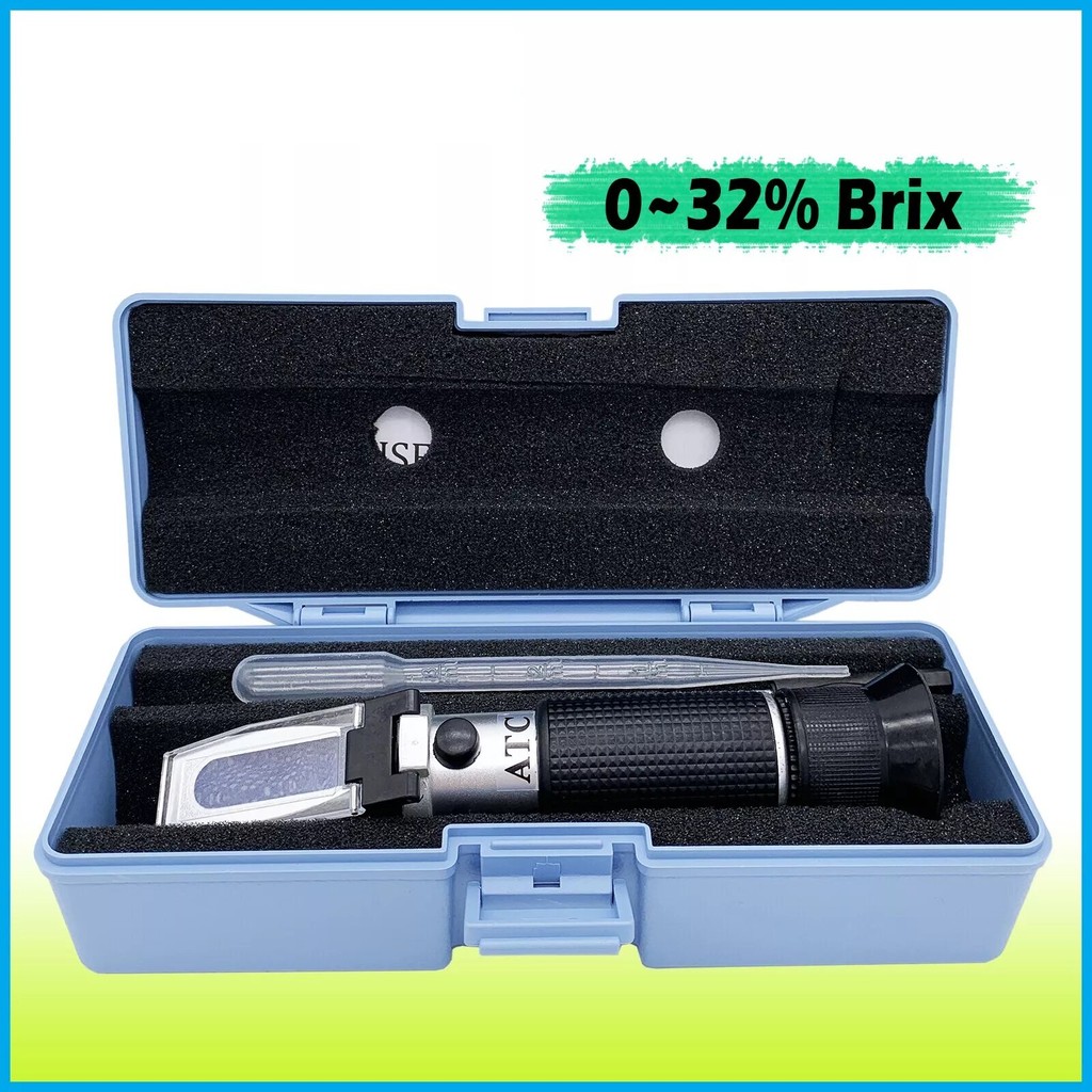 0~32% Dual Scale Brix Refractometer ATC เฉพาะแรงโน้มถ่วง Hydrometer Homebrew Kit