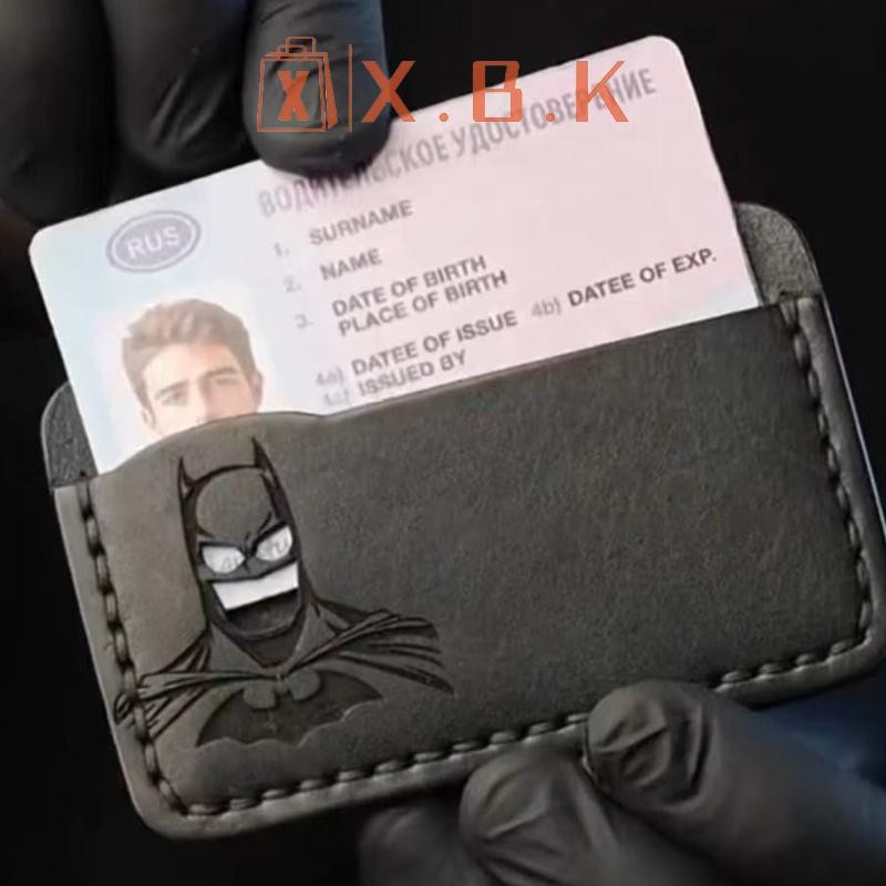 XDK Slim Leather Bat Wallet Credit ID Card Holder Purse Money Case Cover Super Hero Mask Gift For Da