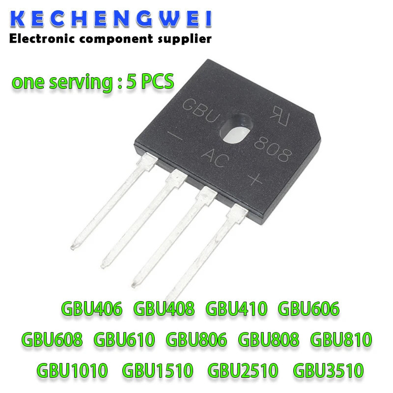 5PCS GBU406 GBU408 GBU410 GBU606 GBU608 GBU610 GBU806 GBU808 GBU810 GBU1010 GBU1510 GBU2510 GBU3510 