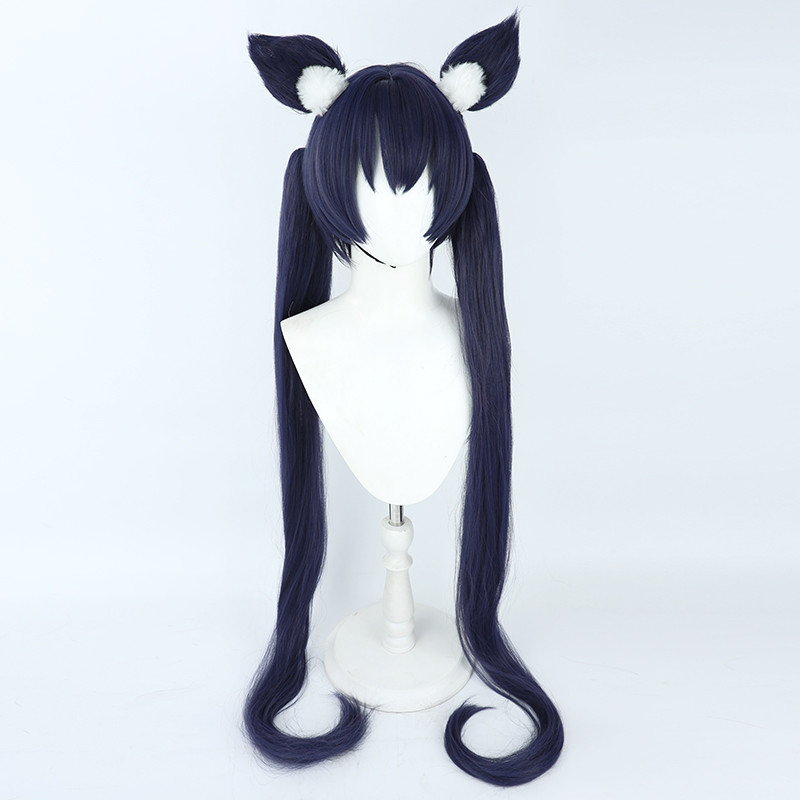 วิกผม cosplay Akane Kuromi สีน้ำเงินเข้ม พร้อมหู