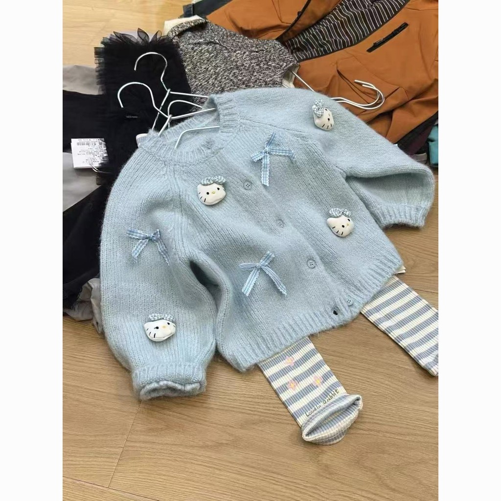 เสื้อกันหนาวสไตล์เกาหลีสำหรับเด็กผู้หญิง น่ารัก และทันสมัย เหมาะกับฤดูใบไม้ร่วง