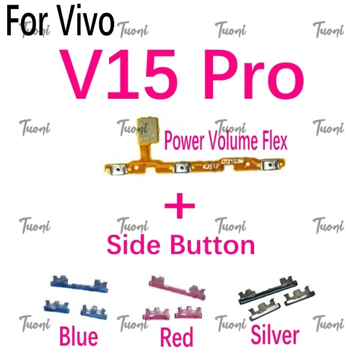 สําหรับ Vivo V15 Pro สวิตช์ใหม่ Key Power On Off และ Volume up down ปุ่มด้านข้างปุ่ม Flex สําหรับ Vi