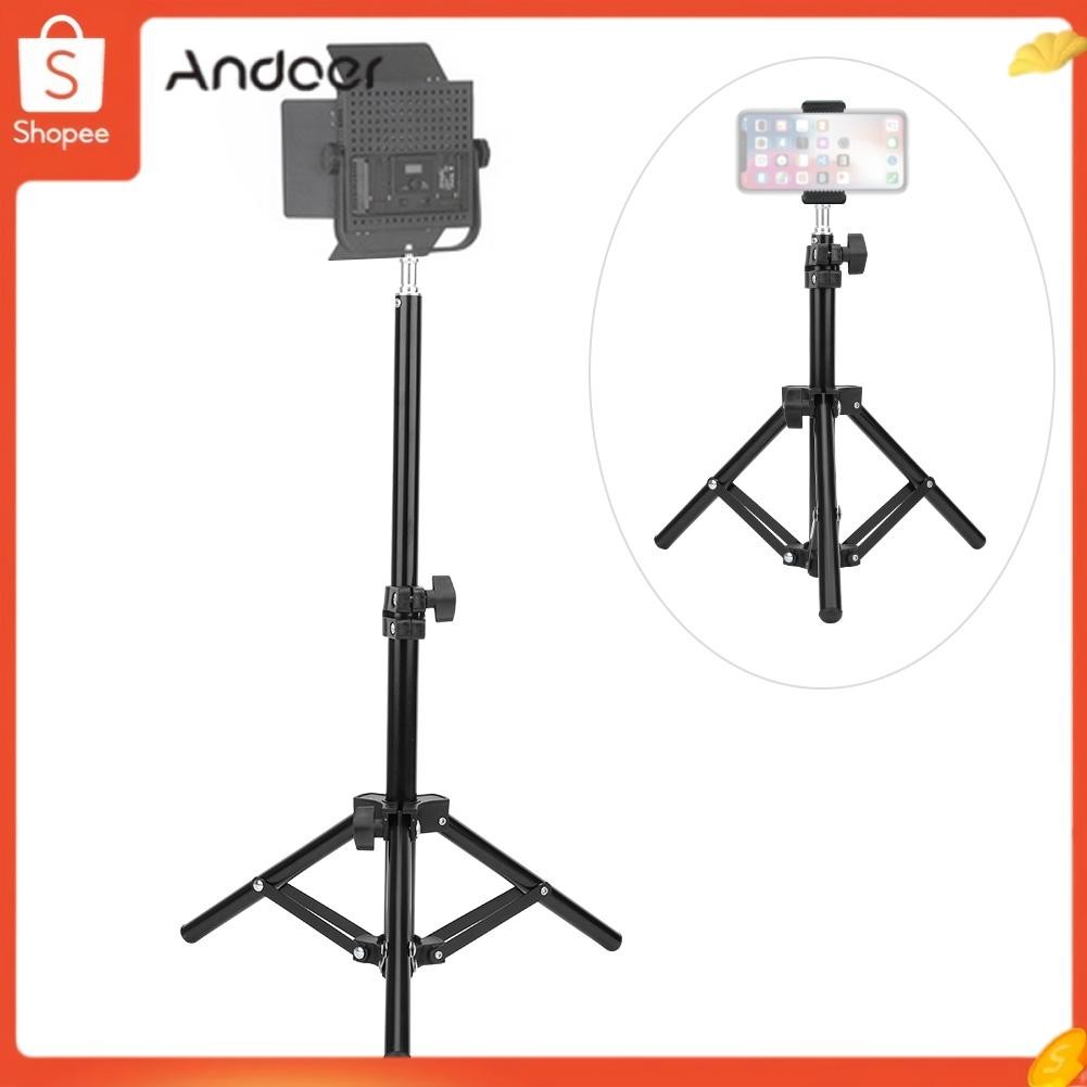 Andoer ผู้ถือโคมไฟขาตั้งขาตั้งกล้องเซลฟี่สำหรับคนรักการถ่ายภาพการเดินทางกล้องถ่ายรูปกลางแจ้ง
