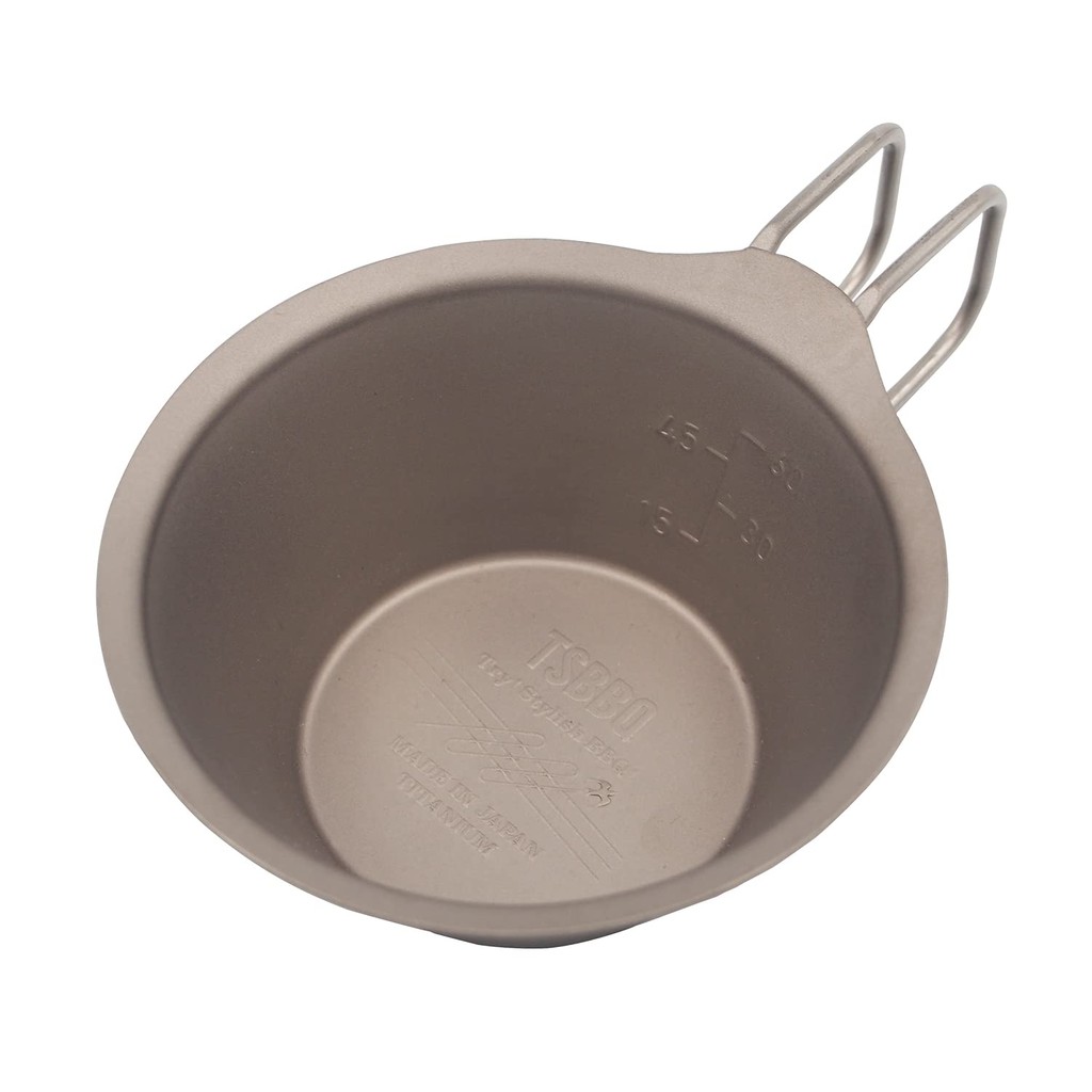 TSBBQ Pure Titanium Sierra Cup - Smooth Edge Design for Better Pouring and No Metallic Taste