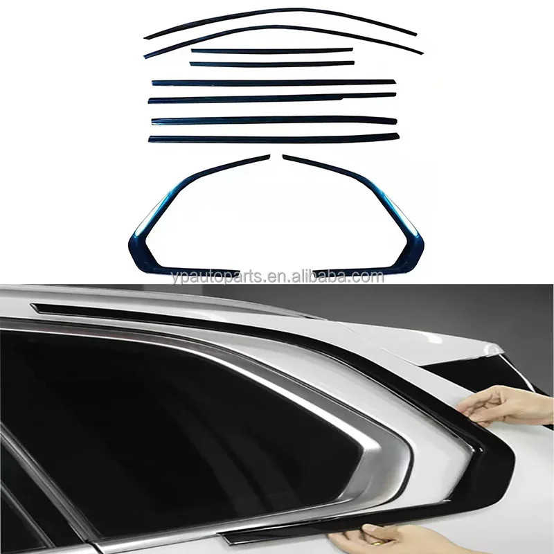 สําหรับ BMW X5 G05 ประตูหน้าต่าง Sill Moulding Strip Trim วัสดุ ABS Glossy สีดํา X5 G05 รถอุปกรณ์เสร