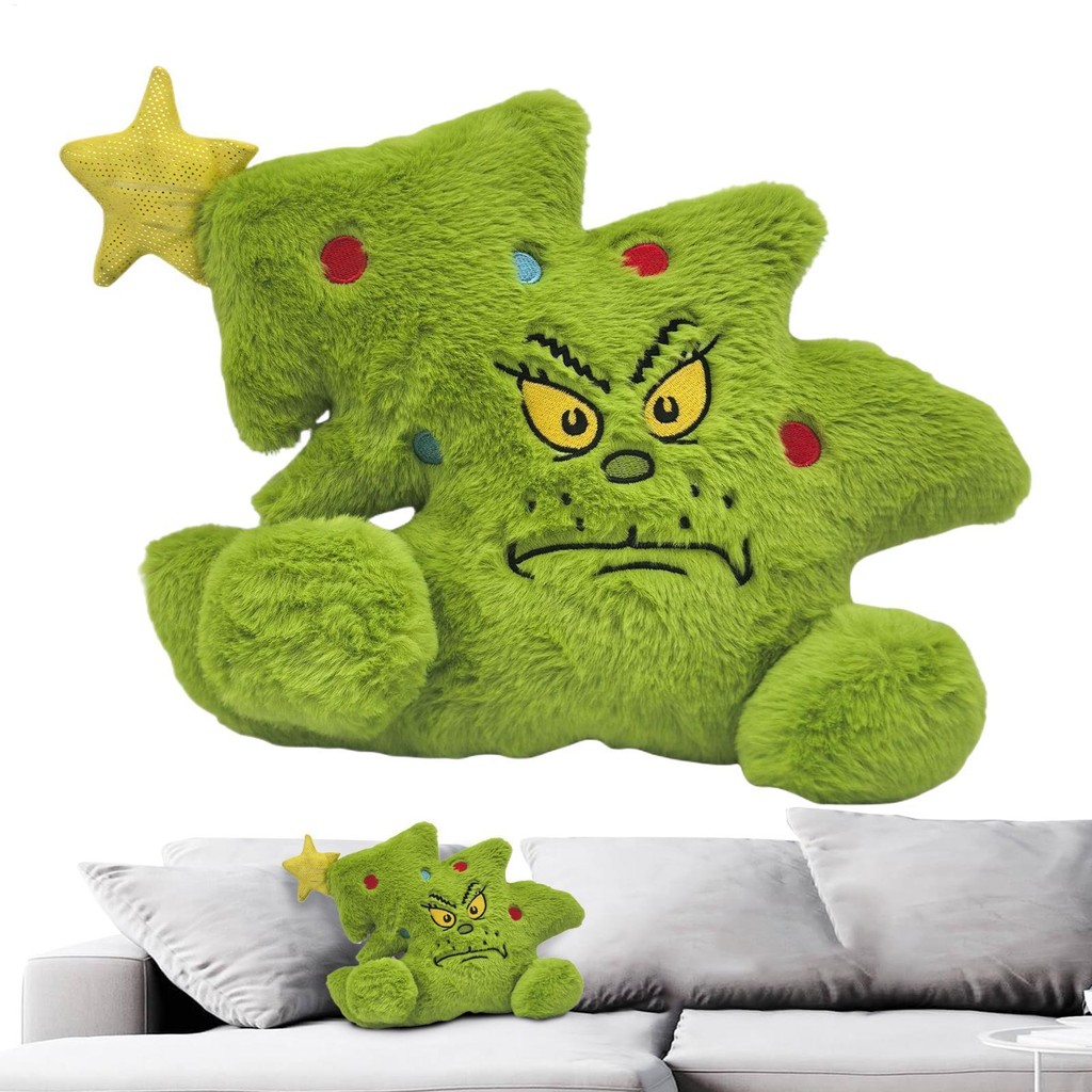 ดร. Seuss Grinch Palm Pal Grinch Tree ของเล่นตุ๊กตา Huggable Plush หมอนคริสต์มาสสําหรับผู้หญิงเด็กชา