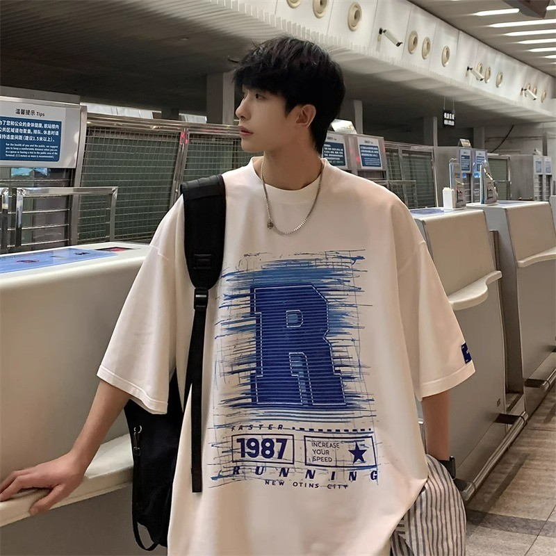 COD 2025 Men's Short Sleeve Summer American High Street Heavyweight T-Shirt Trendy Brand Men's Cloth