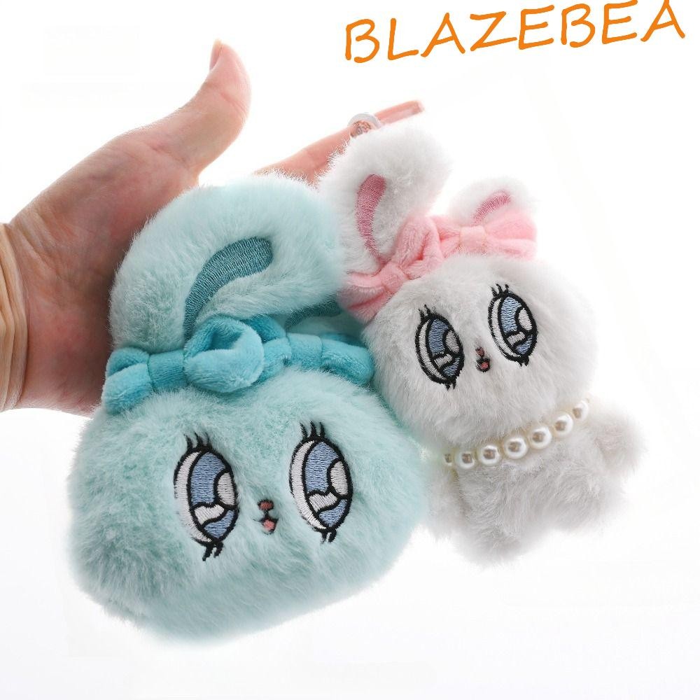 BLAZEBEA ตุ๊กตา Esther Bunny ตุ๊กตาตุ๊กตา, สร้อยคอมุกโบว์ Esther Bunny การ์ด, Kawaii Fur Soft Fluffy