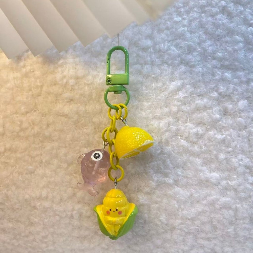 Ziyu สินค้าน่ารักปลาสีม่วงจี้มะนาวน้อยสนับสนุนพิเศษ Ziyu กระเป๋าจี้พวงกุญแจสร้างสรรค์