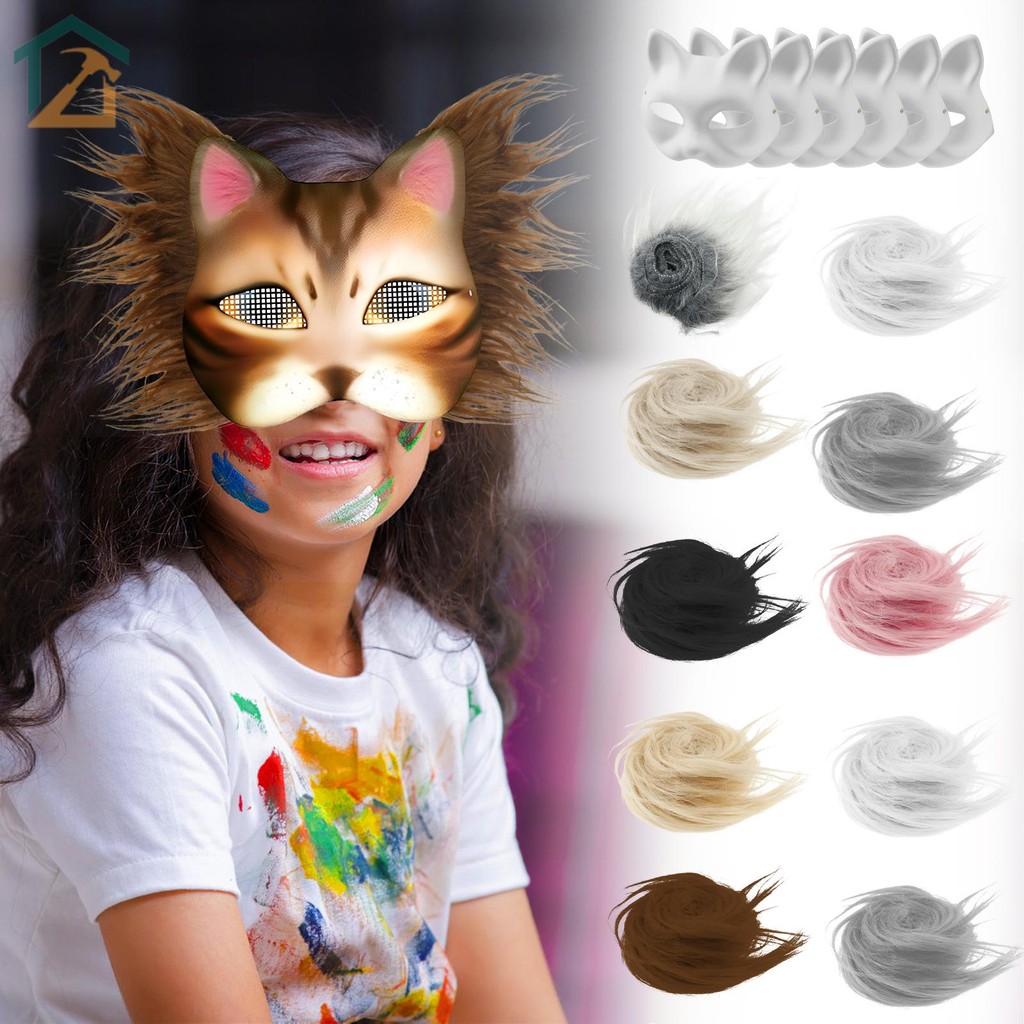 DIY Mask Kit Creative Cat Mask Making Kit Fun Furry Crafting Supplies สําหรับ Carnival Masquerade SH