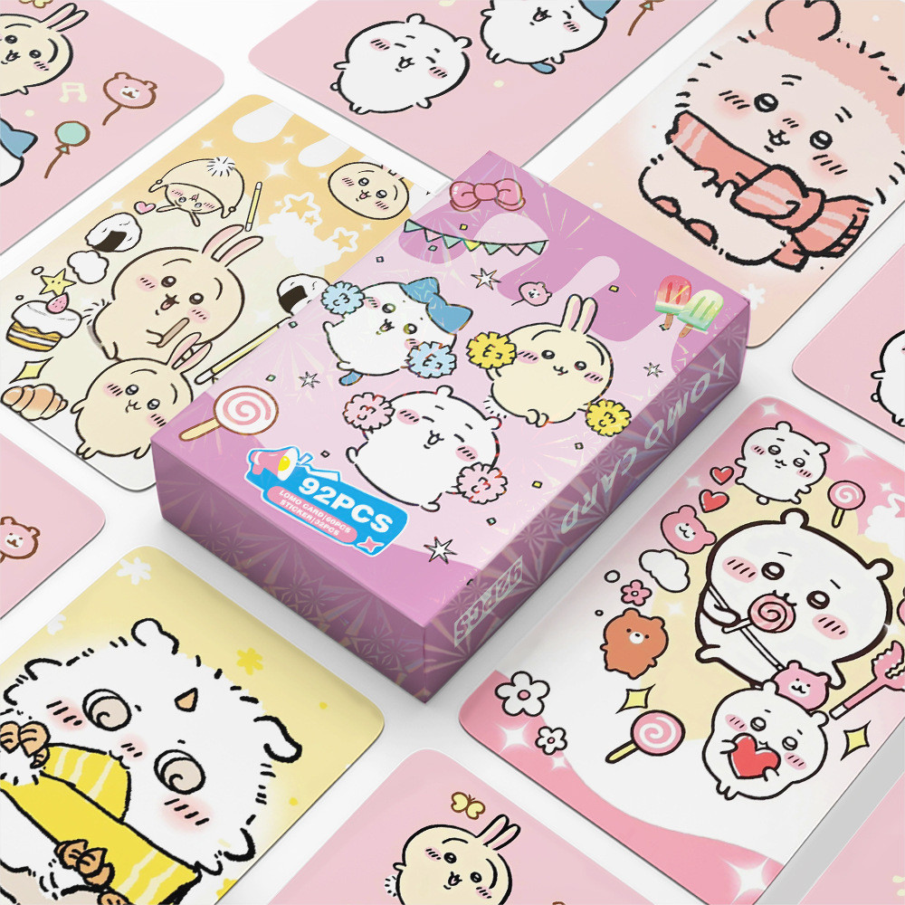 Chiikawa Lomo Card Photocard โปสการ์ด 60 ชิ้นการ์ด + สติ๊กเกอร์ 32 ชิ้น