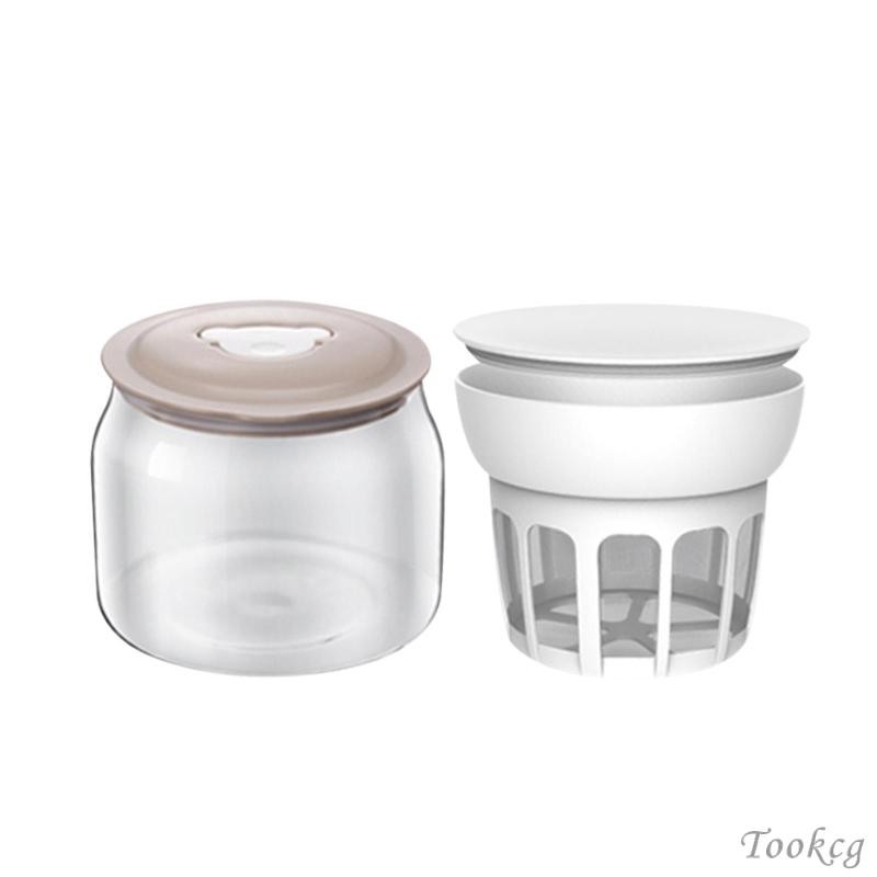 [Tookcg] Nut Milk Maker Nut Milk Container Glass พร้อมฝาปิด,Food Strainer Greek Yogurt