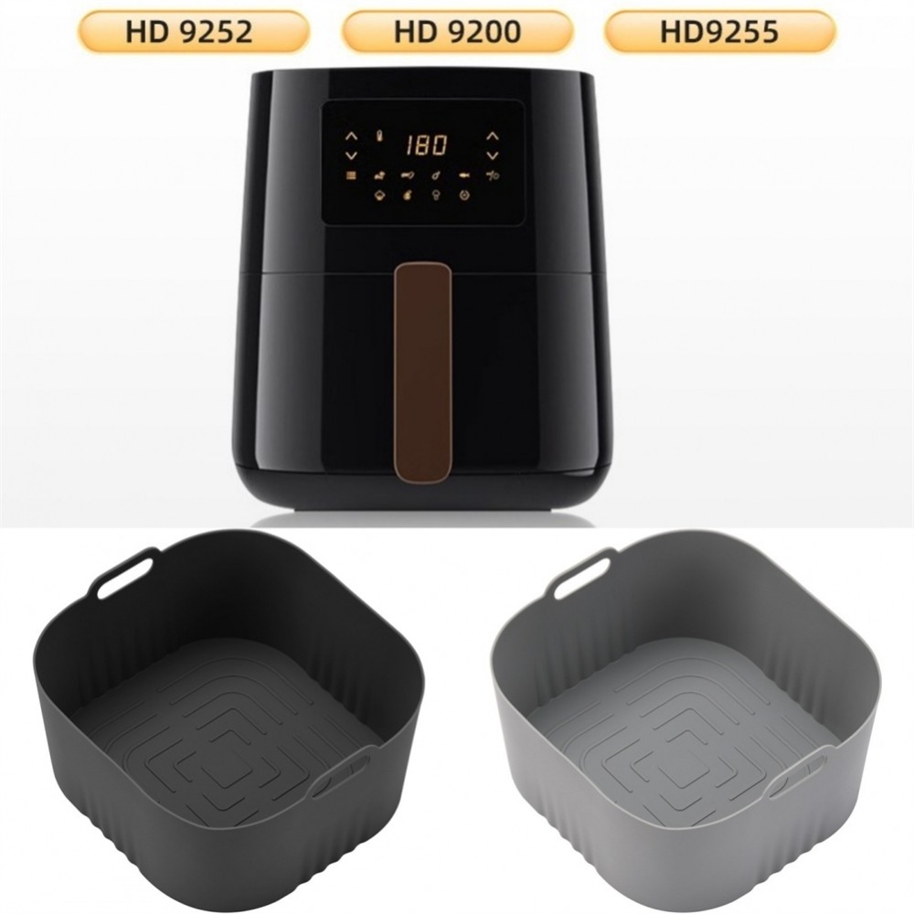 2 ชิ้นซิลิโคน Air Fryer Liners ตะกร้านอนสติ๊กสําหรับ HD9252 HD9200 HD9255 รุ่น