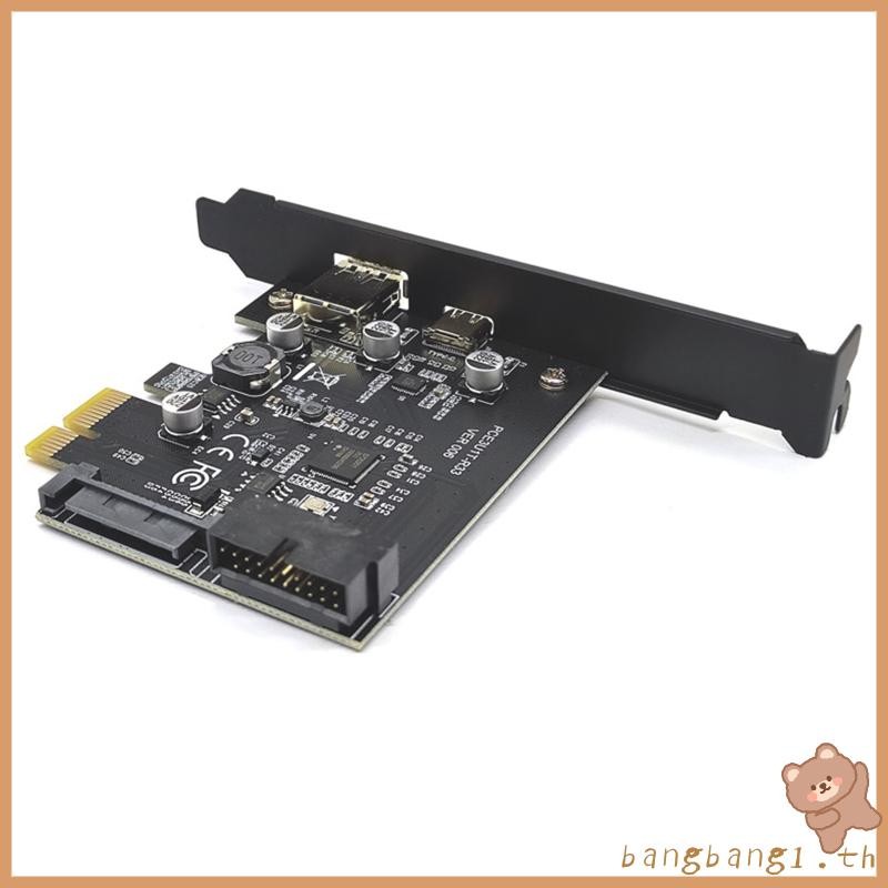 Bangb USB 3 0 ประเภท C PCI-E X1 แชสซีด้านหน้าอะแดปเตอร์ง่ายสําหรับ PC เดสก์ท็อปดิสก์ไดรฟ์ Bay