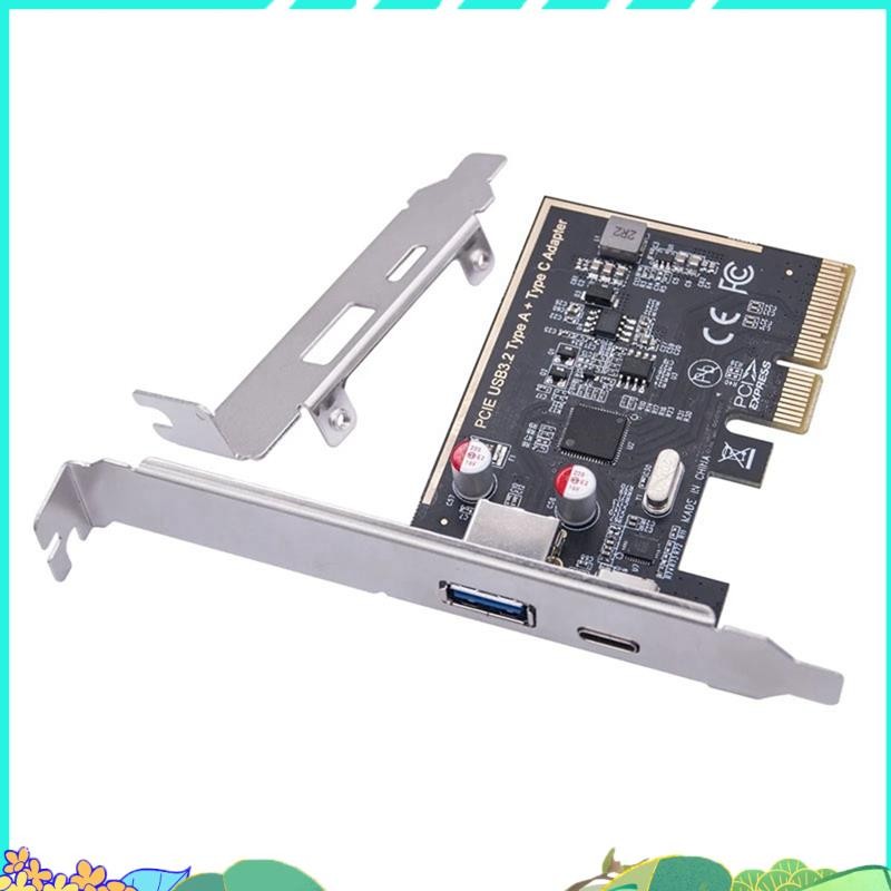 PCIE USB 3.2 GEN2 10G + ประเภท C 10G อะแดปเตอร์ PCI Express X4 การ์ดขยาย Riser ASM1142 ชิปคอนโทรลเลอ