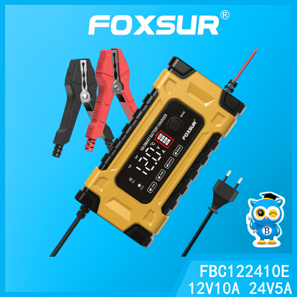 Foxsur รุ่นFBC122410E เครื่องชาร์จแบตยี่ห้อ  12V10A-24V5Aชาร์จแบตลิเธียม LiFePo4แบตแห้งแบตน้ำแบตAGMG
