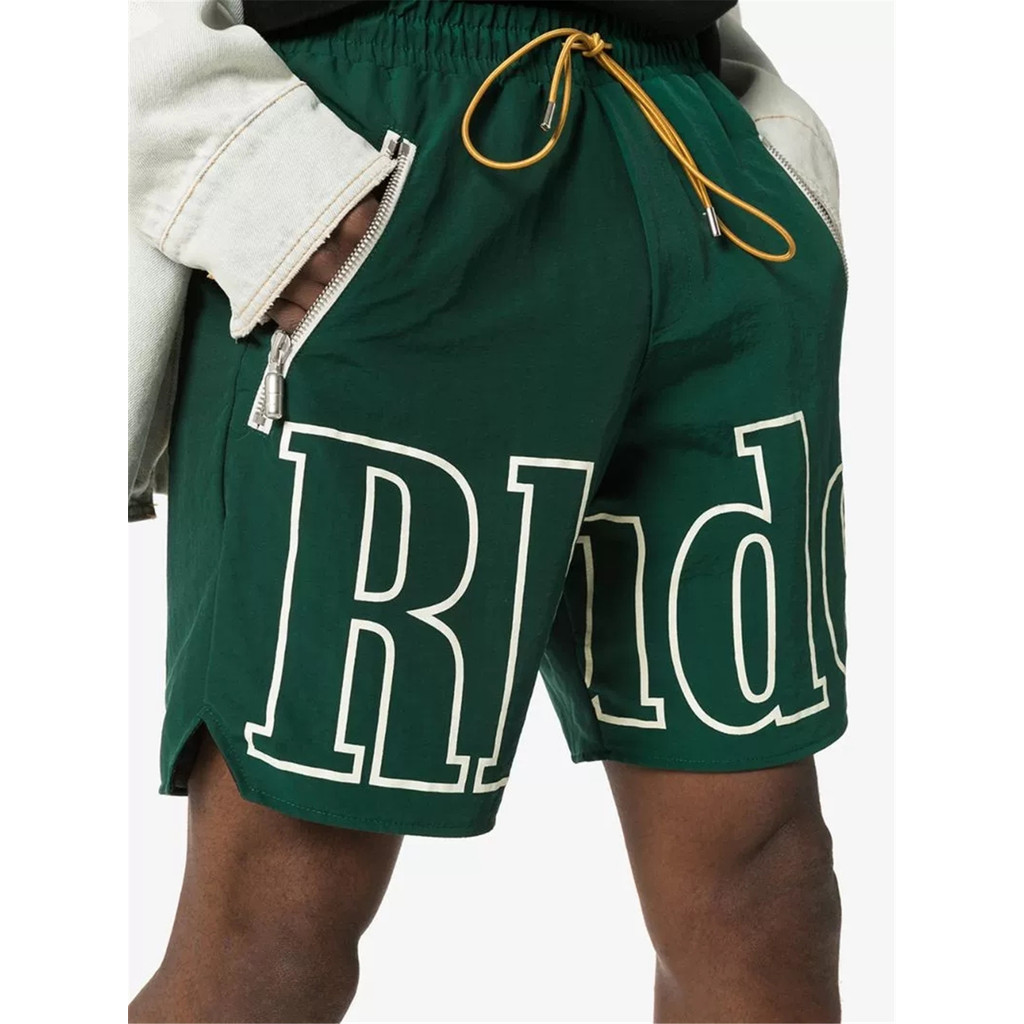 กางเกงขาสั้น Rhude Logo สไตล์กีฬาและลำลอง สำหรับใส่เล่นบาสเก็ตบอล