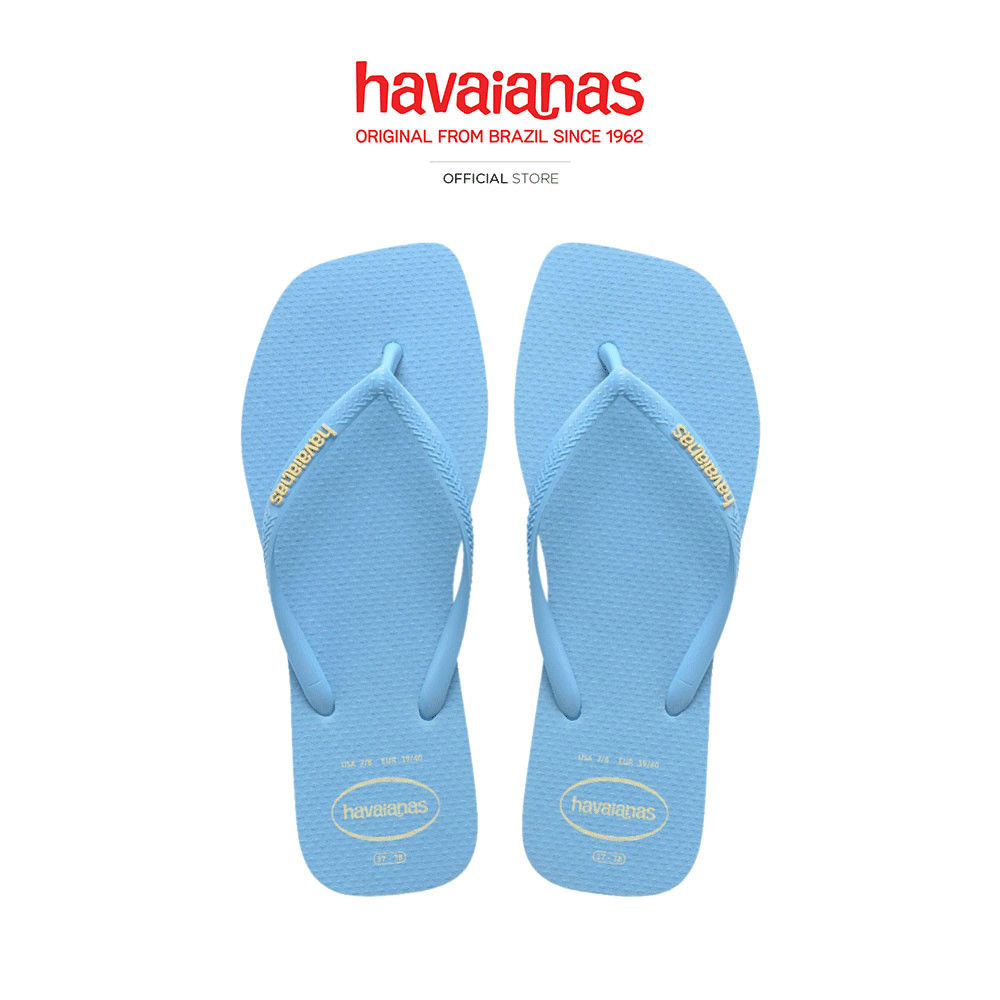 HAVAIANAS รองเท้าแตะ Slim Square Logo Pop Up BLUE 41489591056F_H4BLXX