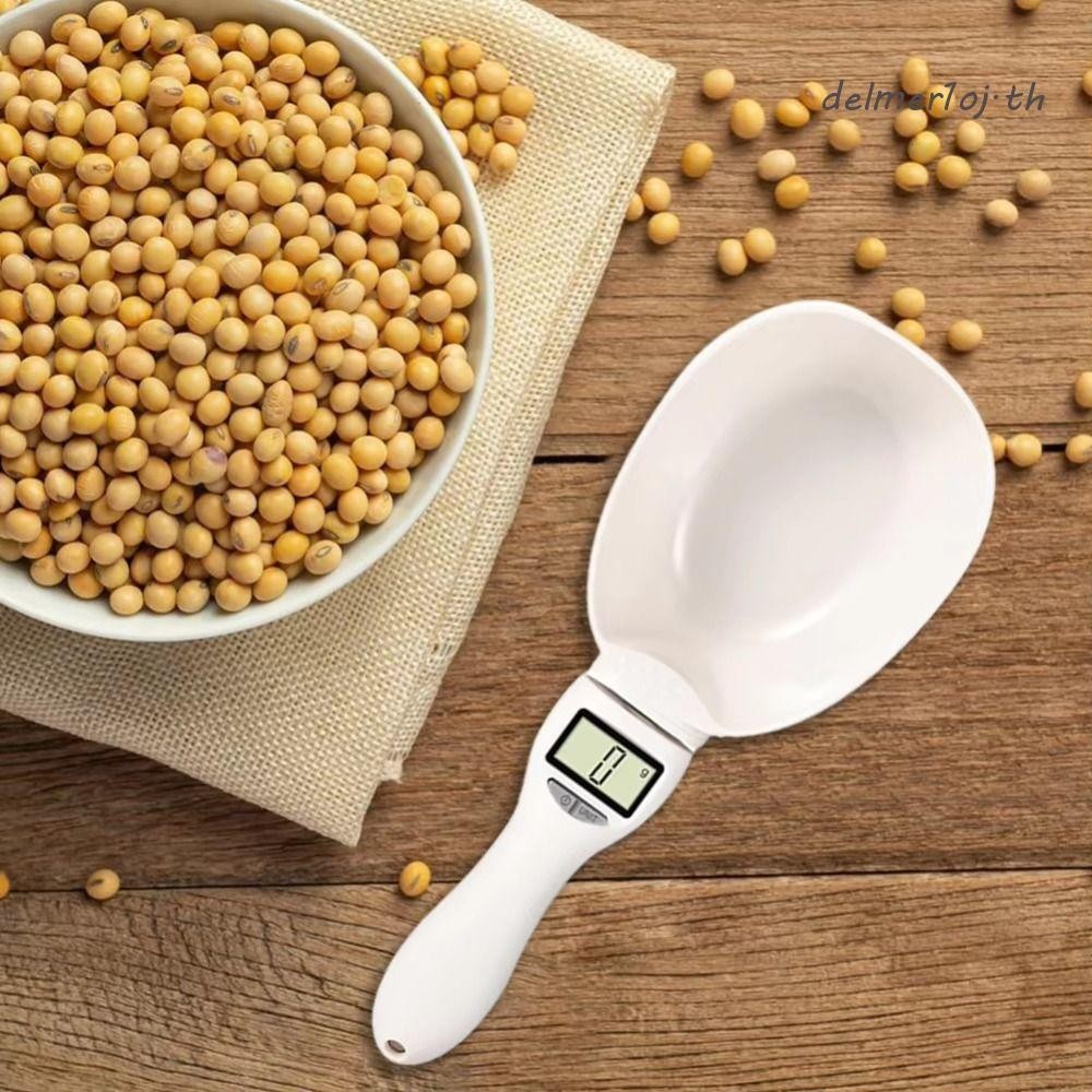 DELMER1OJ ช้อนตวงอิเล็กทรอนิกส์, จอแสดงผล LCD เครื่องชั่งในครัวที่แม่นยําสูง, การวัดกรัม 800g/1g จอแ