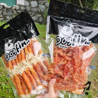 Dogfin ไก่อบแห้งขนาด 350 กรัม โปร 2 ถุง (700 กรัม) พร้อมของแถมเลือกได้ ขนมสำหรับสุนัขทุกสายพันธุ์