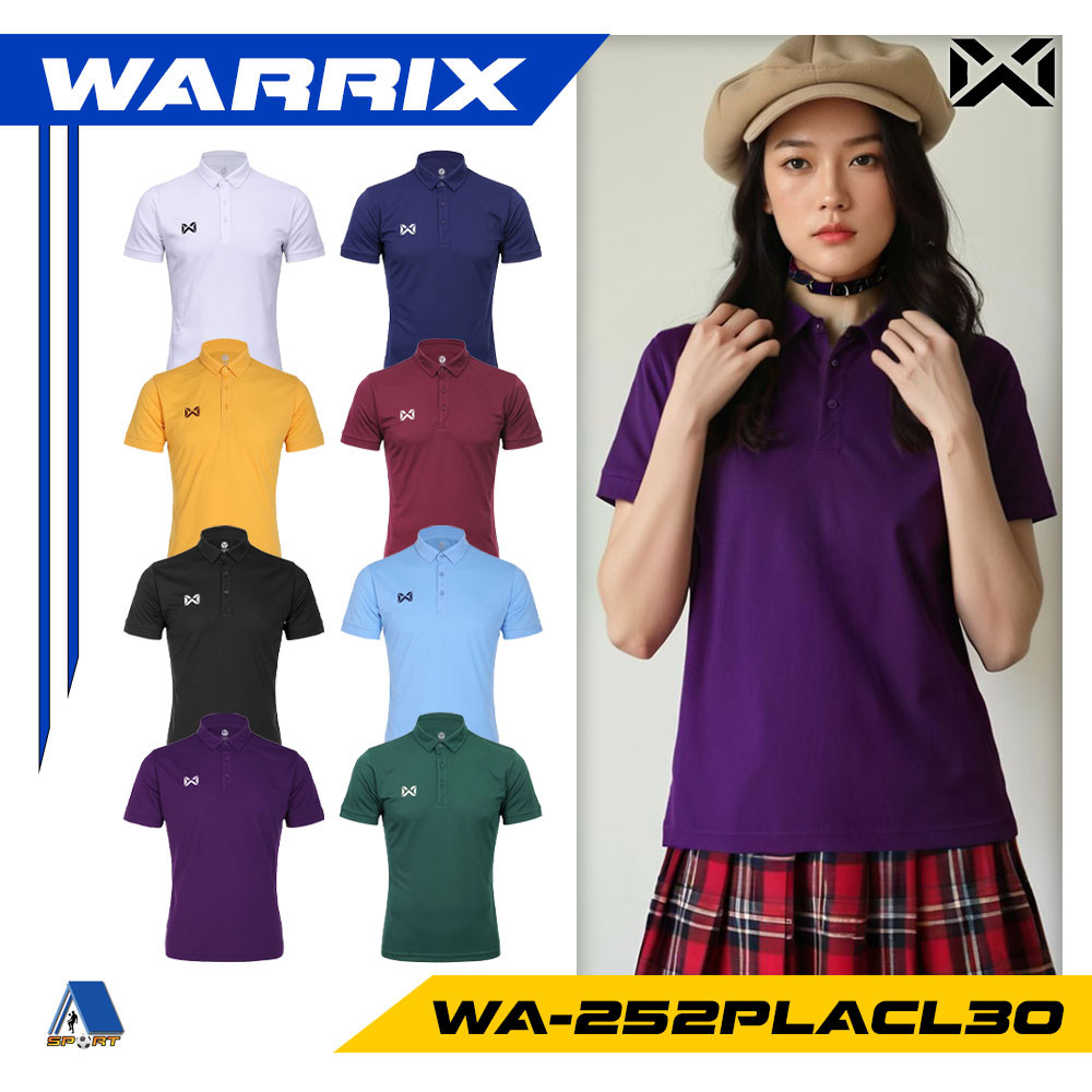 [[ส่งฟรี!! มีเงินคืน]] เสื้อ WARRIX รุ่น LINEX รหัส WA-252PLACL30 วาริกซ์ เสื้อโปโล WARRIX  แท้100%