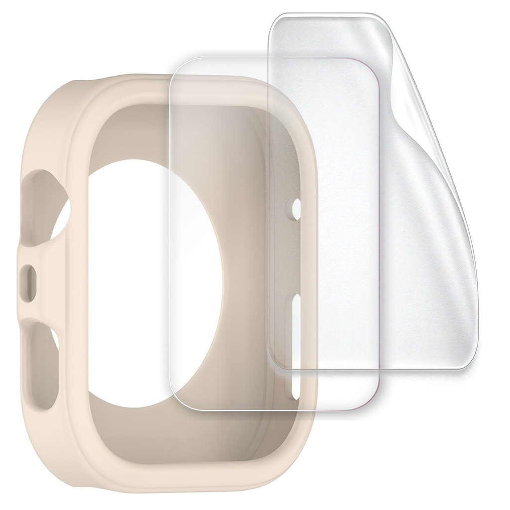 เคส + ฟิล์ม 2 ชิ้นสําหรับ Huawei Watch Fit 4 pro/Fit 4 เคสซิลิโคน + ฟิล์มกันรอยหน้าจอฟิล์มนุ่มป้องกันรอยขีดข่วน - รูปที่ 5