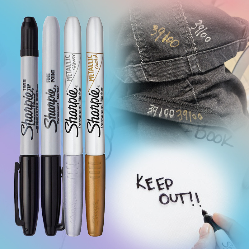 Sharpie Marker Sharpie Signature Pen Gold Silver Black Oily Pen Waterproof Quick-Drying Pen Laborato