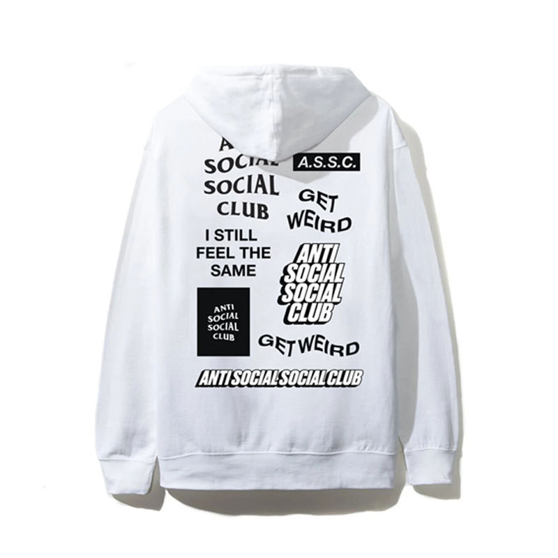 เสื้อฮู้ด Anti Social Club Asc พิมพ์ลาย barrage สำหรับทั้งผู้ชายและผู้หญิง