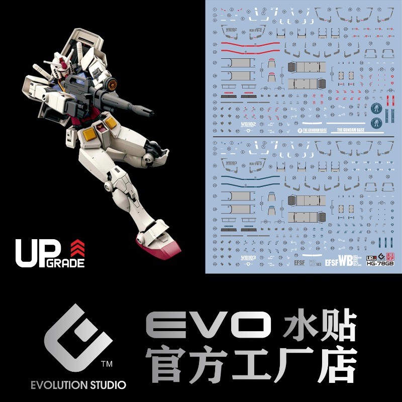 EVO สติ๊กเกอร์น้ํา HG-78GB สําหรับ HG RX-78-2 RX78 Beyond Global High Definition Fluor Decals DIY อะ