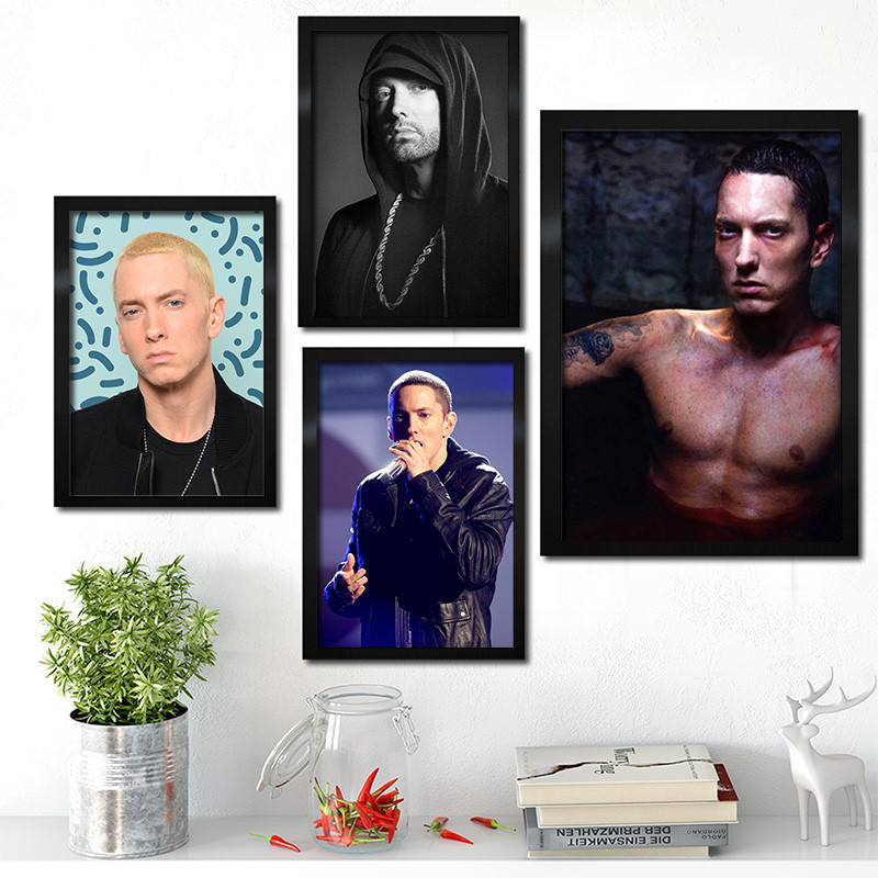 Eminem Eminem Eminem โปสเตอร์ Ruffian Eminem Eminem hip hop Rapper ภาพวาดตกแต่ง
