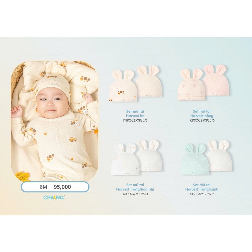 Chaang AW2025 หมวกหูเก็บเกี่ยว ชุดสําหรับเด็ก T10.5