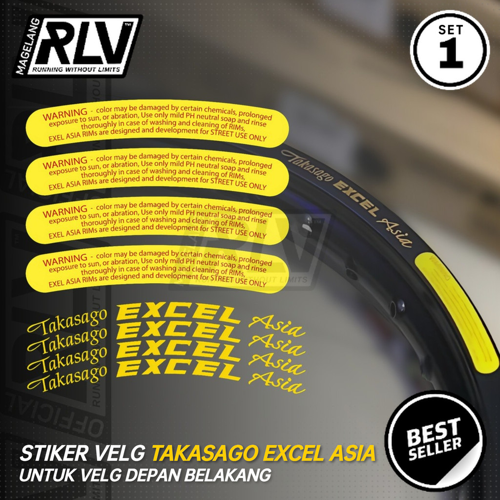 Takasago Excel Asia Premium UV Rim Rim Sticker for Glossy Rims - Motorcycle Rim Variation Sticker