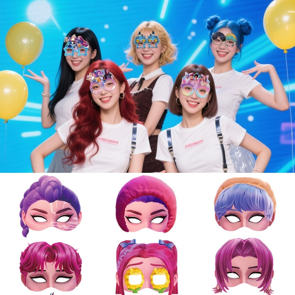 Kpop Huntrix แว่นตา 12/6pcs Demon Hunters กรอบแว่นตา Saja Boys คอสเพลย์หน้ากาก