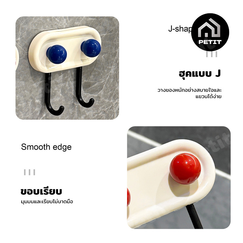 ตะขอแขวนติดผนัง แบบมินิมอล ประหยัดพื้นที่ ใช้ตกแต่งบ้าน แขวนของใช้หลากหลาย - รูปที่ 4