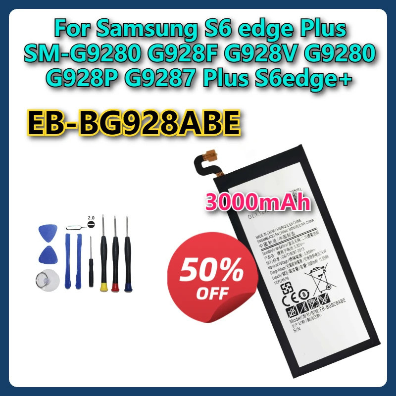 SAMSUNG EB-BG928ABE 3000mAh ยี่ห้อใหม่แบตเตอรี่สําหรับSamsung S6 edge Plus SM-G9280 G928F G928V G928