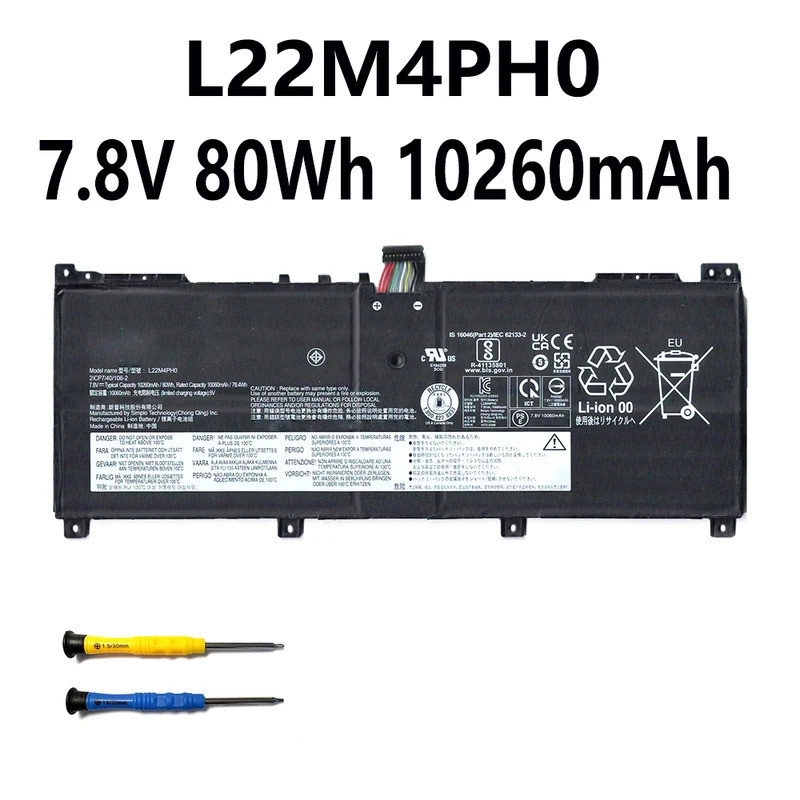 L22M4PH0 7.8V 80Wh 10260mAh แบตเตอรี่แล็ปท็อปสําหรับ Lenovo YOGA BOOK 9 13IRU8 Series L22B4PH0 L22C4