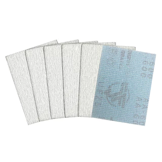กระดาษทรายแห้งขายส่งโลหะบดและแผ่นขัดกระดาษทราย 100*75 สีขาว Flocked Backing กระดาษทราย