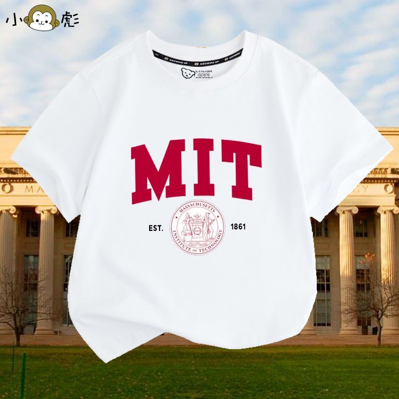 เสื้อยืดแขนสั้น MIT (สถาบันเทคโนโลยี Massachuts) บริษัท University Ivy League